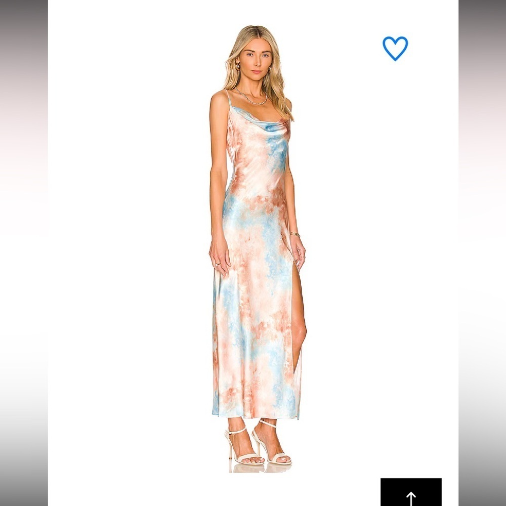 NWT Revolve superdown krystal slit maxi dress Orange Tie Dye - Picture 2 of 10